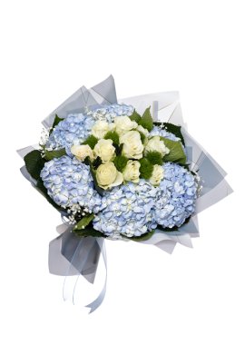 Mavi Ortanca ve Beyaz Güller